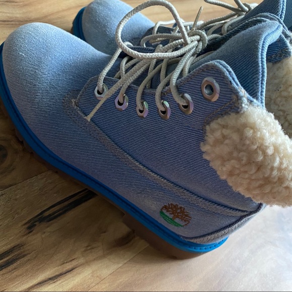 Timberland Just Don Denim Faux Shearling Boots - Picture 12 of 15